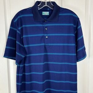 Ben Hogan Performance‎ Golf Collection Polo Shirt Mens Medium Blue Striped
